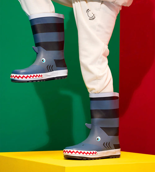 XQ Kids Rubber Regenlaarzen Haai
