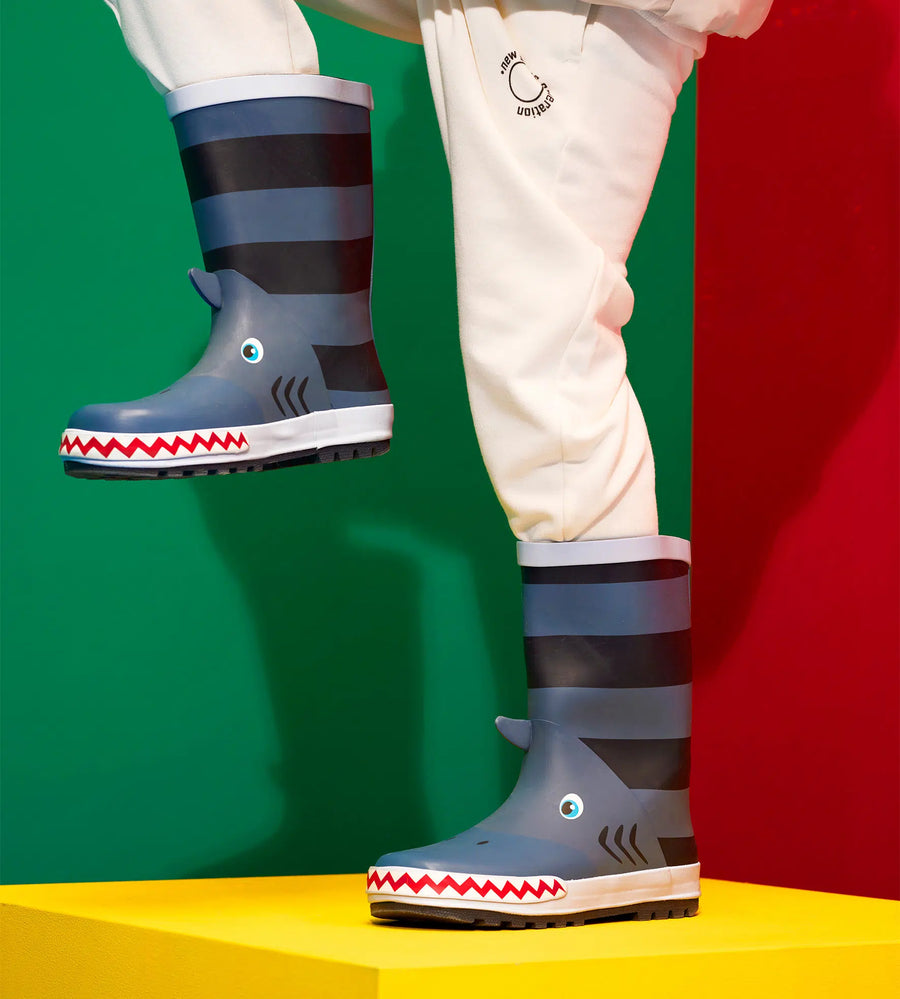 XQ Kids Rubber Regenlaarzen Haai