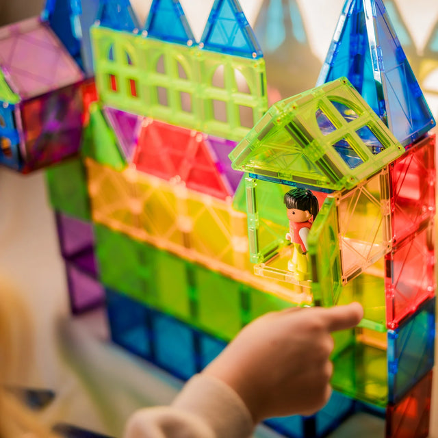 Gladi Magnetic Tiles 100 delig set met kleurrijke magnetische bouwstenen