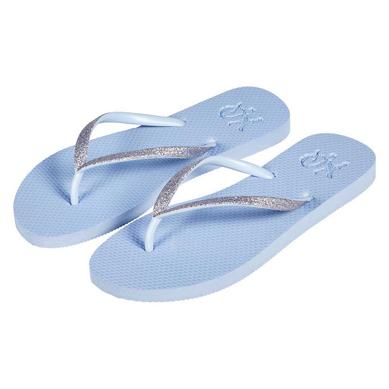 XQ Dames Slippers – Glitterbandjes Licht Blauw