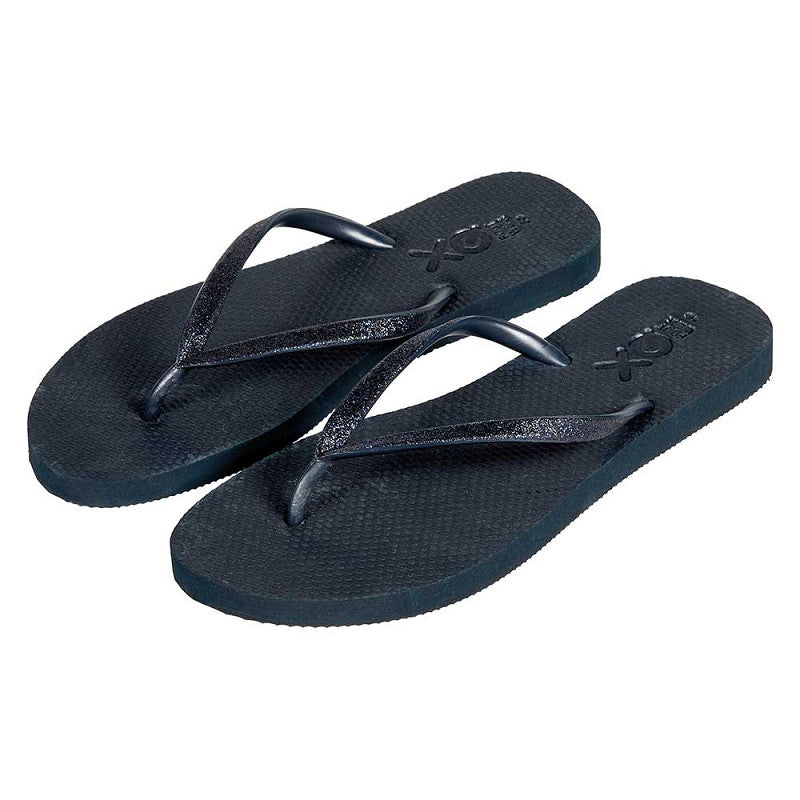 XQ Dames Slippers – Glitterbandjes Navy