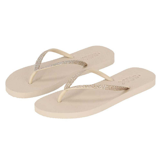 XQ Dames Slippers met Zandkleurige Glitterbandjes – Instapmodel