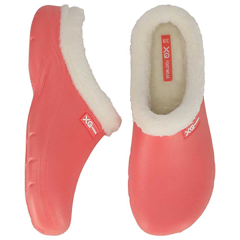 XQ Dames Tuinklompen Coral met Bontje - Instap & Lichtgewicht